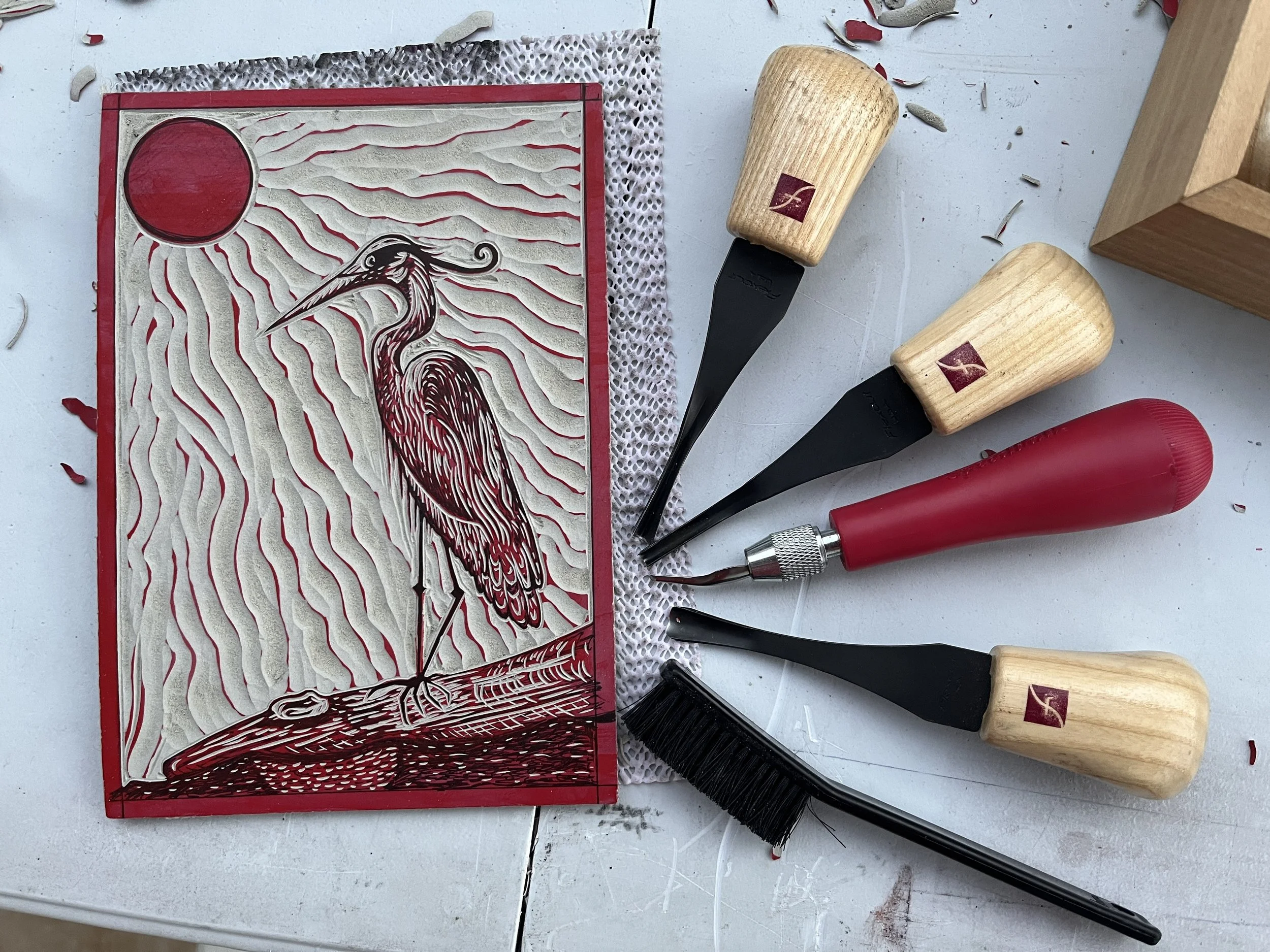 Beautiful linocut print from Whitaker Printmakers