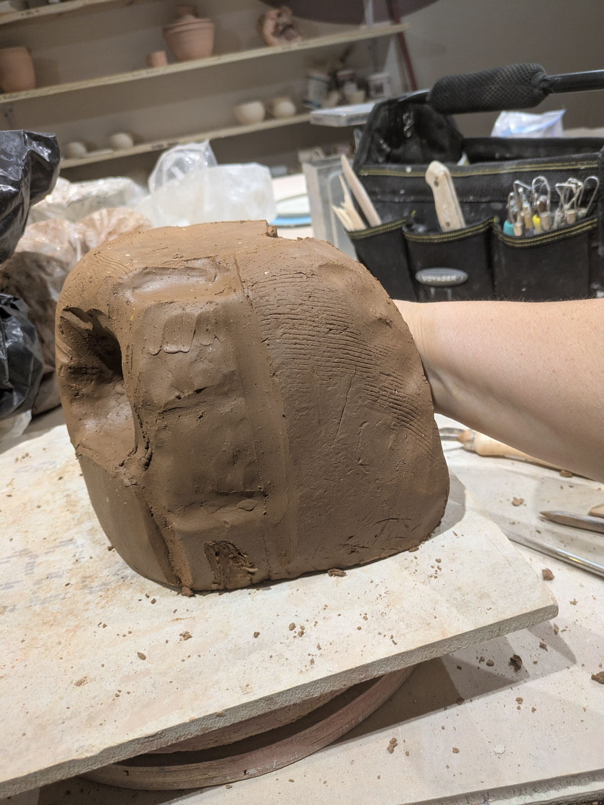 my hand inside a piece