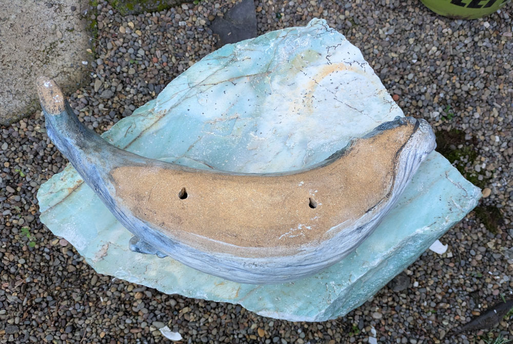 Holy Whale sculpture, back view