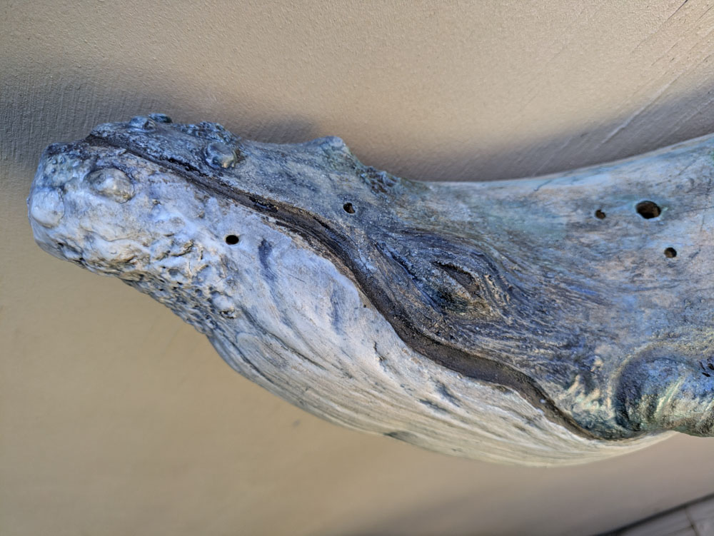 Holy Whale sculpture, detail view