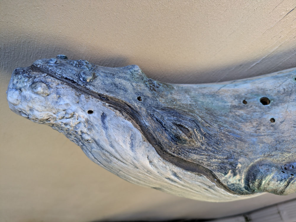 Holy Whale sculpture, detail view