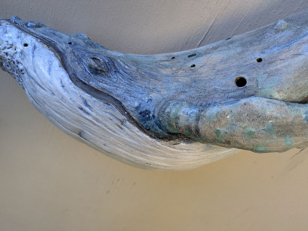 Holy Whale sculpture, close-up view