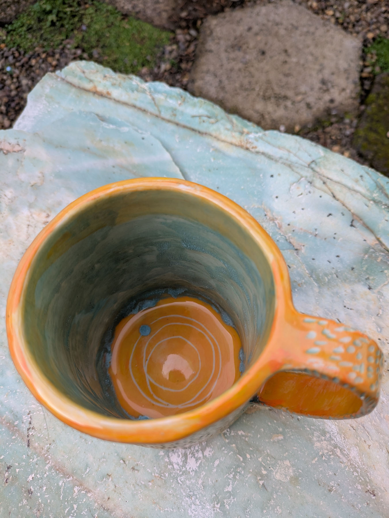 Mark making mug, detail view