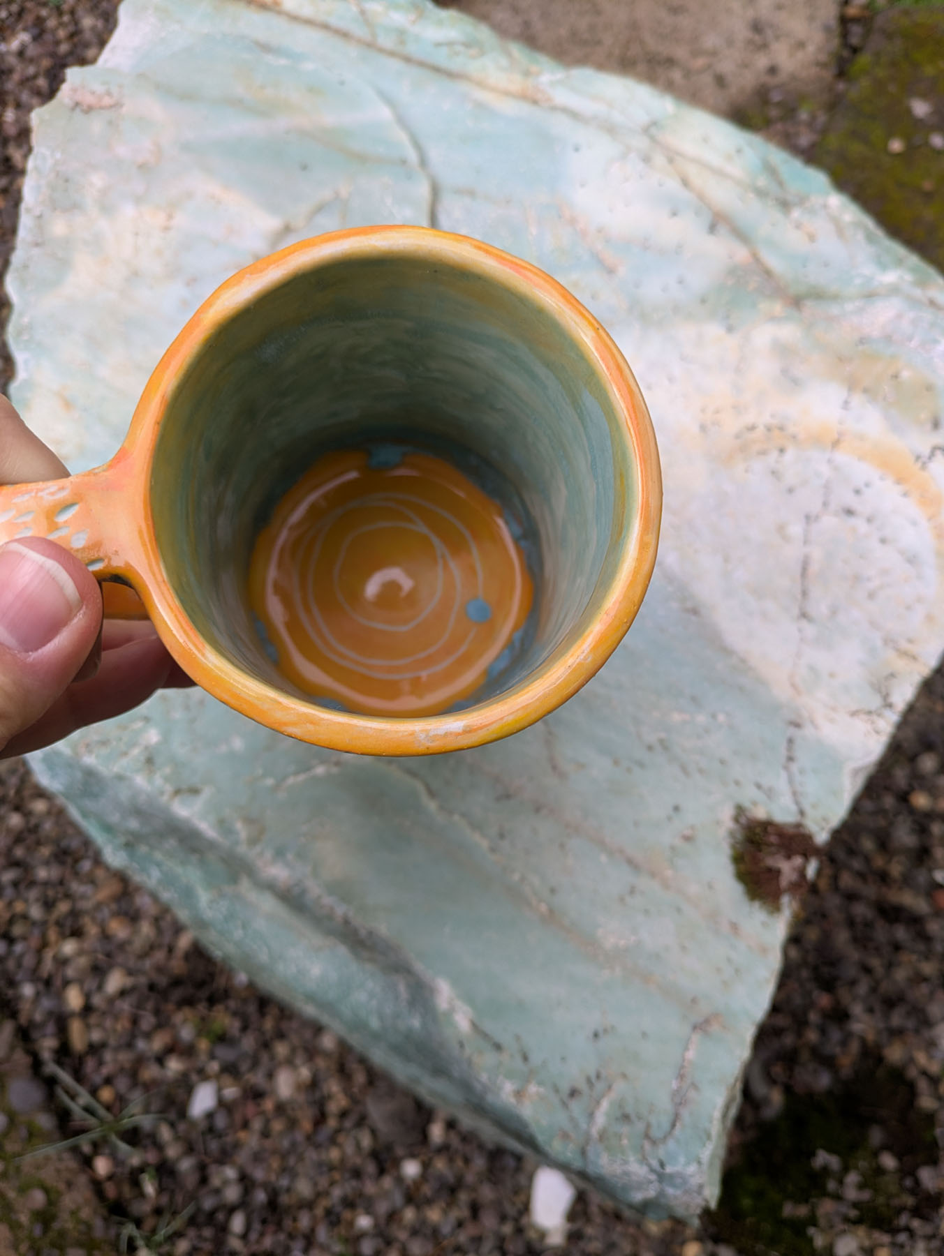 Mark making mug, bottom view