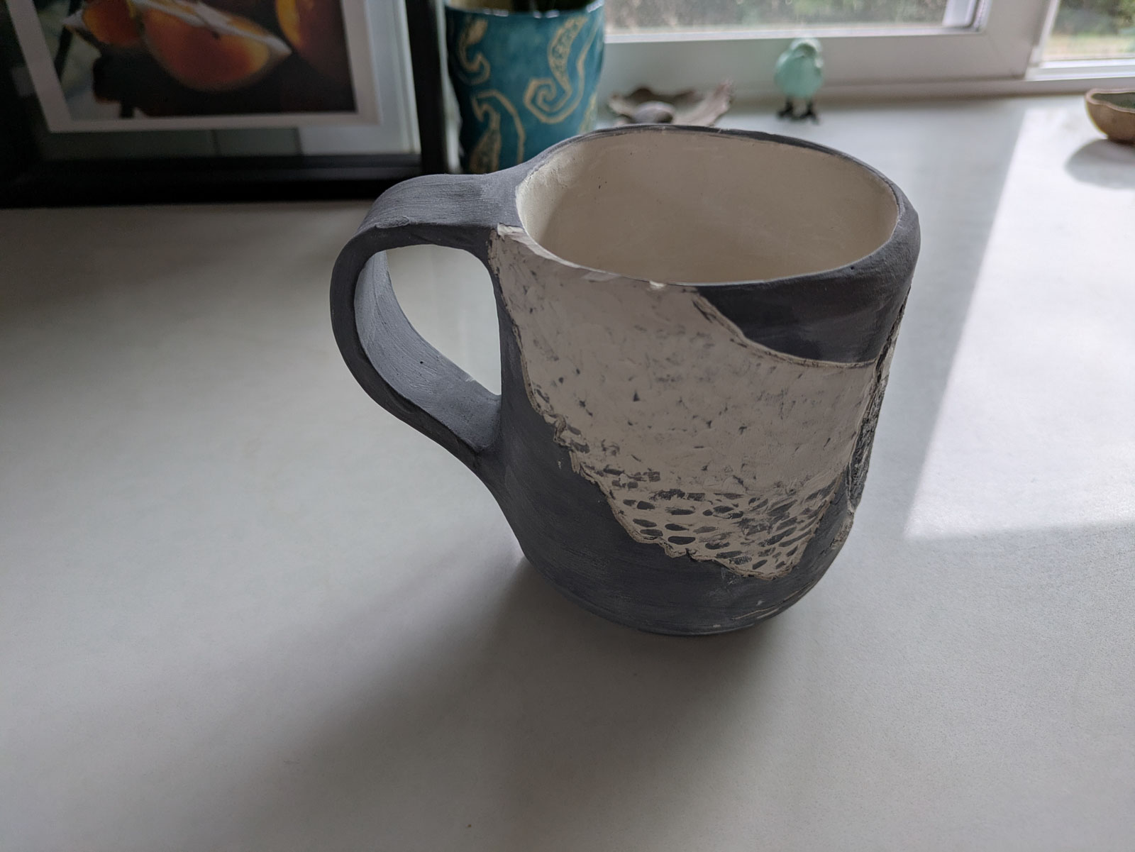 greenware snowy owl mug